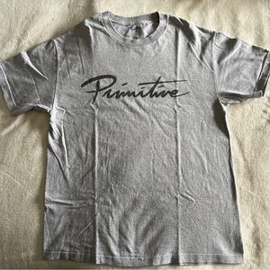 Primitive Skate Men's Nuevo Script Core Short Sleeve T Shirt Htr Gray Black Used